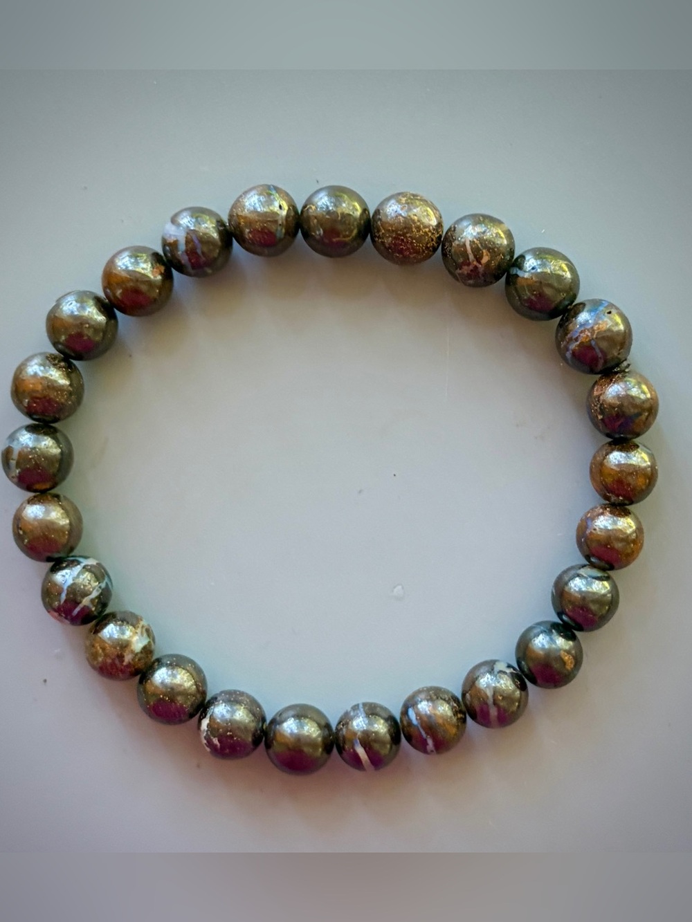 Natural Boulder Opal Handcrafted Bead Bracelet